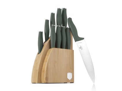 BERLINGERHAUS Sada nožů se stojanem BAMBOO 10 ks Matte Green Collection BH-3123