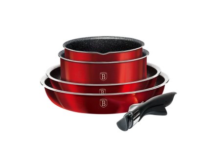BERLINGERHAUS Sada nádobí s odnímatelnou rukojetí 9 ks Burgundy Metallic Line BH-6145