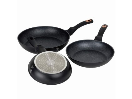 BERLINGERHAUS Sada pánví s mramorovým povrchem 3 ks  Black Rose Collection BH-6158