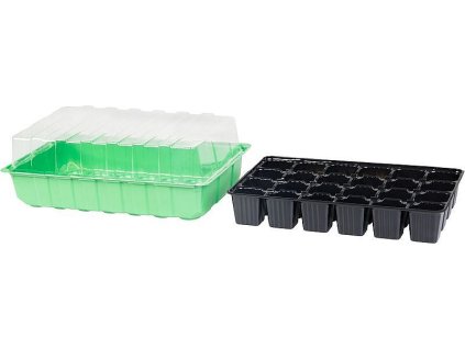 Minipařeniště s víkem 24 sazenic, 35,5x22x13cm