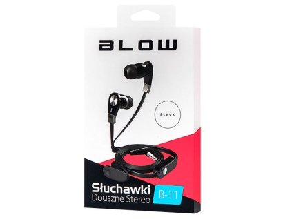 Sluchátka špunty, jack 3,5mm BLOW B-11 BLACK