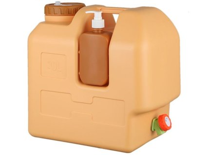 Kempingový kanystr s kohoutkem a nádobou na mýdlo - 30 litrů
