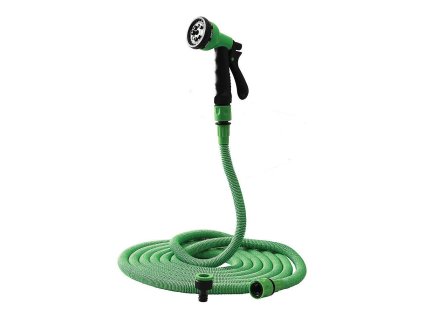 Zahradní hadice flexibilní (smršťovací) 7,5-22,5m, 1/2"-3/4", s pistolí