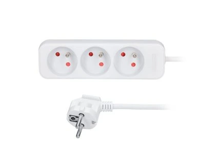 Prodlužovací přívod vnitřní 3z, 5m, bílý