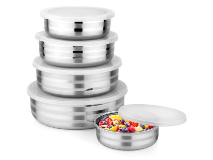 Misky nerez 4ks s víčky  MEYERHOFF