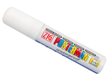 Fixy na sklo Posterman voděodolné - 15 mm - bílá - 458080020