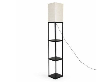Stojící lampa ZD178 s policemi černá E27 160cm