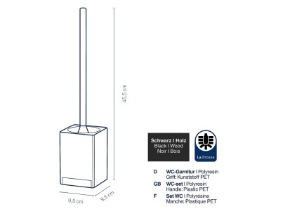 KELA WC sada Cube polyresin černá KL-23690