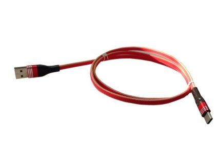 Kabel USB 2.0 konektor USB A / USB - Micro 1m, nylon, červené