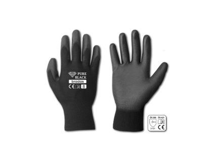 Rukavice ochranné 8" polyuretan PURE BLACK