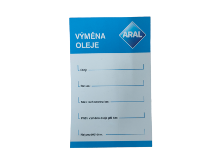 459545 stitek na vymenu oleje samolepka
