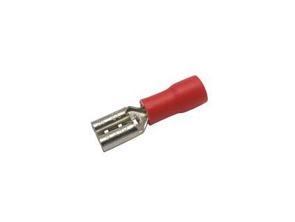 Zdířka faston 4.8mm, vodič 0.5-1.5mm  červená