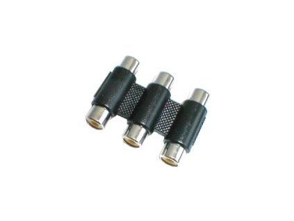 Spojka CINCH kabel/ 3xzdířka-3xzdířka