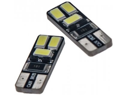 LED žárovka 12V s paticí T10 bílá 6LED/5730SMD CANBUS