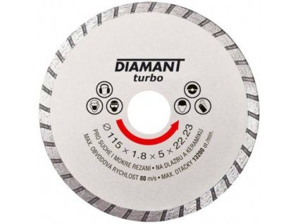 Kotouč diamantový turbo Ø 115 x 22.2 mm, DIAMANT