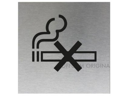 Znak rozlišovací "Zákaz kouření", 60 x 60 mm, samolepící, nerez