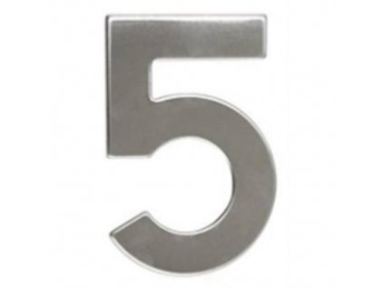 Číslo "5", 50 mm, samolepící, nerez