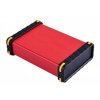 Krabička hliníková červená, 140x96x33mm, bočnice ABS