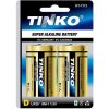 Baterie TINKO 1,5V D (LR20) alkalická, balení 2ks v blistru