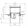 Podlahová vpusť spodní univerzální D 110 s límcem/přírubou a plast. rámečkem, mřížka LABYRINTH