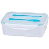 Obědník MagicHome, hranatý, 1,5l, s vidličkou a lžící, 2 přihrádky, 22x15,2x7,6 cm