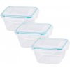 Dóza sada 3 ks, 600ml, 13,5x13,5x7,5 cm čtvercová, Clip, MagicHome, Lunchbox YH3