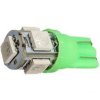 Žárovka LED T10 12V/1,5W zelená, 5xSMD5050