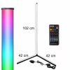 Rohová LED stojací lampa RGB, 20 W, dálké ovládání 100 cm černá