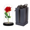 Věčná růže ve skle,  LED světlo, černá krabička