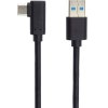 Kabel USB 2.0 konektor USB A / USB-C 3.0, 2m černý zahnutý