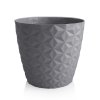 Květináč Crystal mat recyklovaný 16cm kamenná šedá