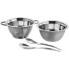 Sada salátová MagicHome, 24 cm, 4 dílná - mísa, síto, 2x naběračka, nerez