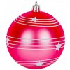 Vánoční baňky MagicHome červeno-růžové 6cm, 9ks