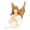 Dekorace MagicHome Anděl se svíčkou, LED, polyresin, 10,5x14x20cm