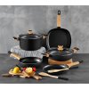 BERGNER Pánev hluboká s nepřilnavým povrchem a poklicí 28 cm Earth Black BG-34628-BK