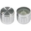 Přístrojový knoflík 18T 21x17mm, hřídel 6mm stříbrný