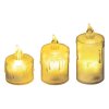 Svíčka MagicHome LED teplá bílá, jednoduché svícení, 3,7x5/6,5/8cm, sada 3ks