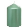 Svíčka MagicHome válcová metalický efekt, zelená, 7x10cm