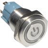 Vypínač stiskací OFF-ON 16mm, 250V/3A, modré prosvětlení 12V