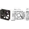 Ventilátor 80x80x25mm 12V/0,17A, kuličková ložiska