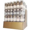 Vánoční baňky MagicHome bílo-střibrné-bronzové, 5cm, 8ks