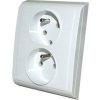 Dvojzásuvka 230V/10A pod omítku PRAKTIK 4FN 150 88.901 bílá