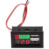 Napájecí zdířka 2xUSB 5V/2,1A s voltmetrem a bargrafem