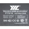 Pb akumulátor JYC FT75-12 VRLA AGM 12V/75Ah trakční