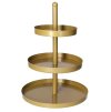 HIT Etažér třípatrový nerez 35 cm zlatá HT-24500465