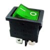Vypínač kolébkový MIRS-201A-C3, OFF-ON 2pol.250V/6A zelený,prosvětlený