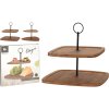 EXCELLENT Etažér dřevěný 2 patra čtverec 23,5 cm KO-170490960ctve