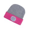 Čepice s čelovkou 45lm, nabíjecí, USB, světle šedá/růžová, oboustranná, univerzální velikost EXTOL LIGHT