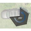 Markýza samonostná na auto vějířová 270° černá 2m na levou stranu