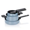 Sada hrnců Mira s keramickým povrchem 5 ks, kouřově modrá KL-15200